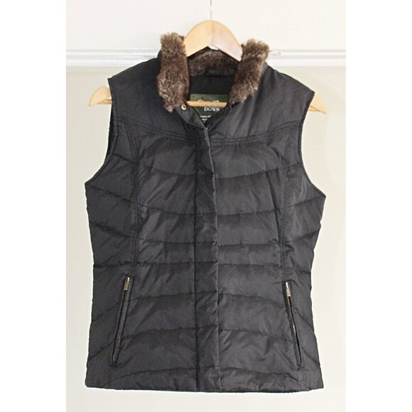 Eddie Bauer - Goose Down Puffer Vest with Faux Fur Collar, Small Oversized - Picture 1 of 8